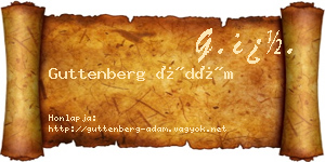 Guttenberg Ádám névjegykártya